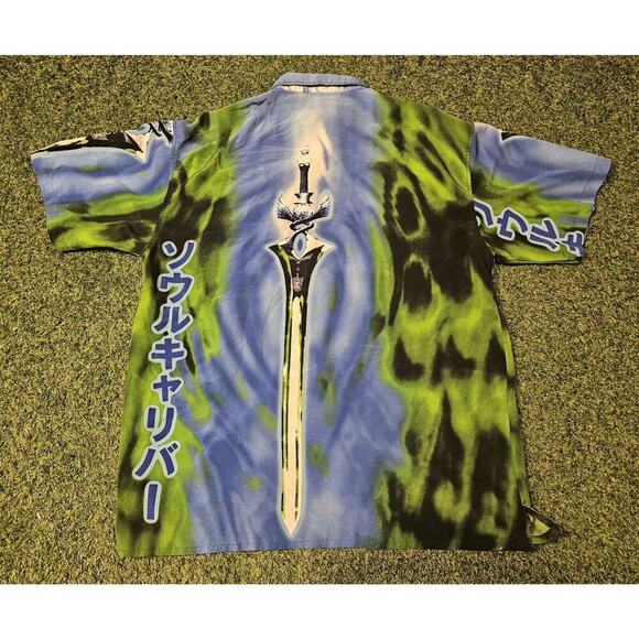 Vintage Anime Shirt Mens XL Samurai Showdown Asura DTEK Green Blue Black - Picture 9 of 9